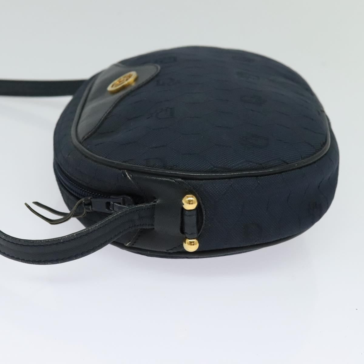 Christian Dior Vintage Honeycomb Shoulder Bag Canvas, NAVY, CANVAS, Shoulder bag