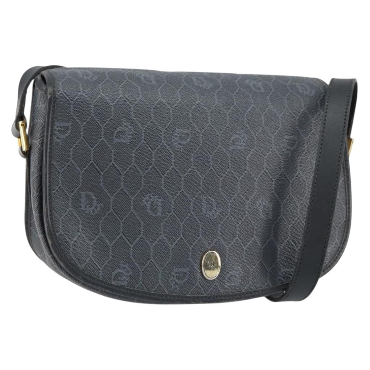 Christian Dior Vintage Honeycomb Shoulder Bag Canvas, BLACK, CANVAS, Shoulder bag