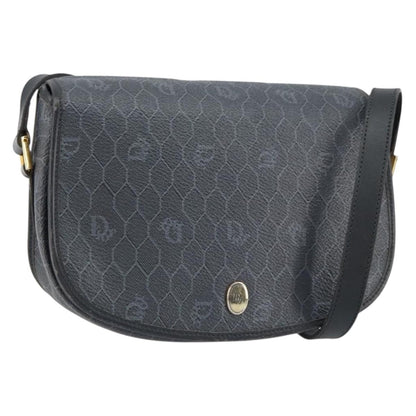 Christian Dior Vintage Honeycomb Shoulder Bag Canvas, BLACK, CANVAS, Shoulder bag