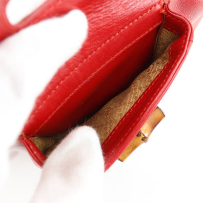Gucci Vintage Bamboo Backpack Leather, Red, Leather, Backpack