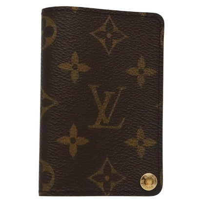 Louis Vuitton Porte Cartes Pression Card Case Monogram Canvas, BROWN, CANVAS, Card Holders