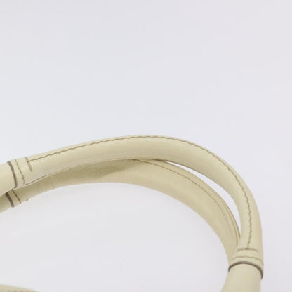 Salvatore Ferragamo Gancini Hobo Stitched Leather, WHITE, LEATHER, Handbag