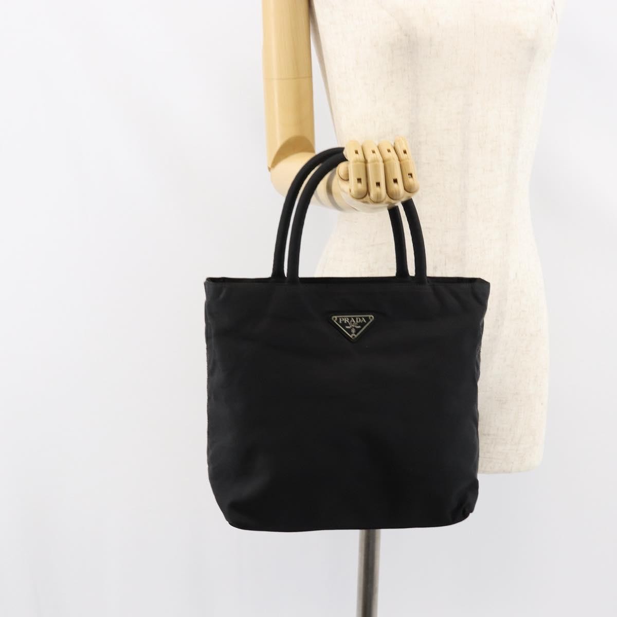 Prada Vintage Zip Tote Tessuto, BLACK, NYLON, Tote bag