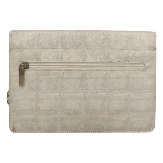 Chanel Travel Line Wallet on Chain Quilted Nylon, SILVER, NYLON, Wallets