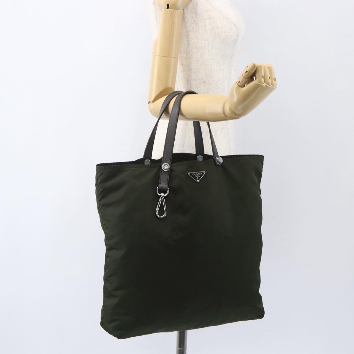 Prada Open Tote Tessuto, KHAKI, NYLON, Tote bag