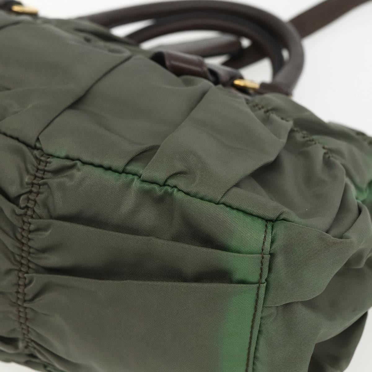 Prada Gaufre Convertible Satchel Tessuto, KHAKI, NYLON, Handbag