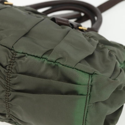 Prada Gaufre Convertible Satchel Tessuto, KHAKI, NYLON, Handbag
