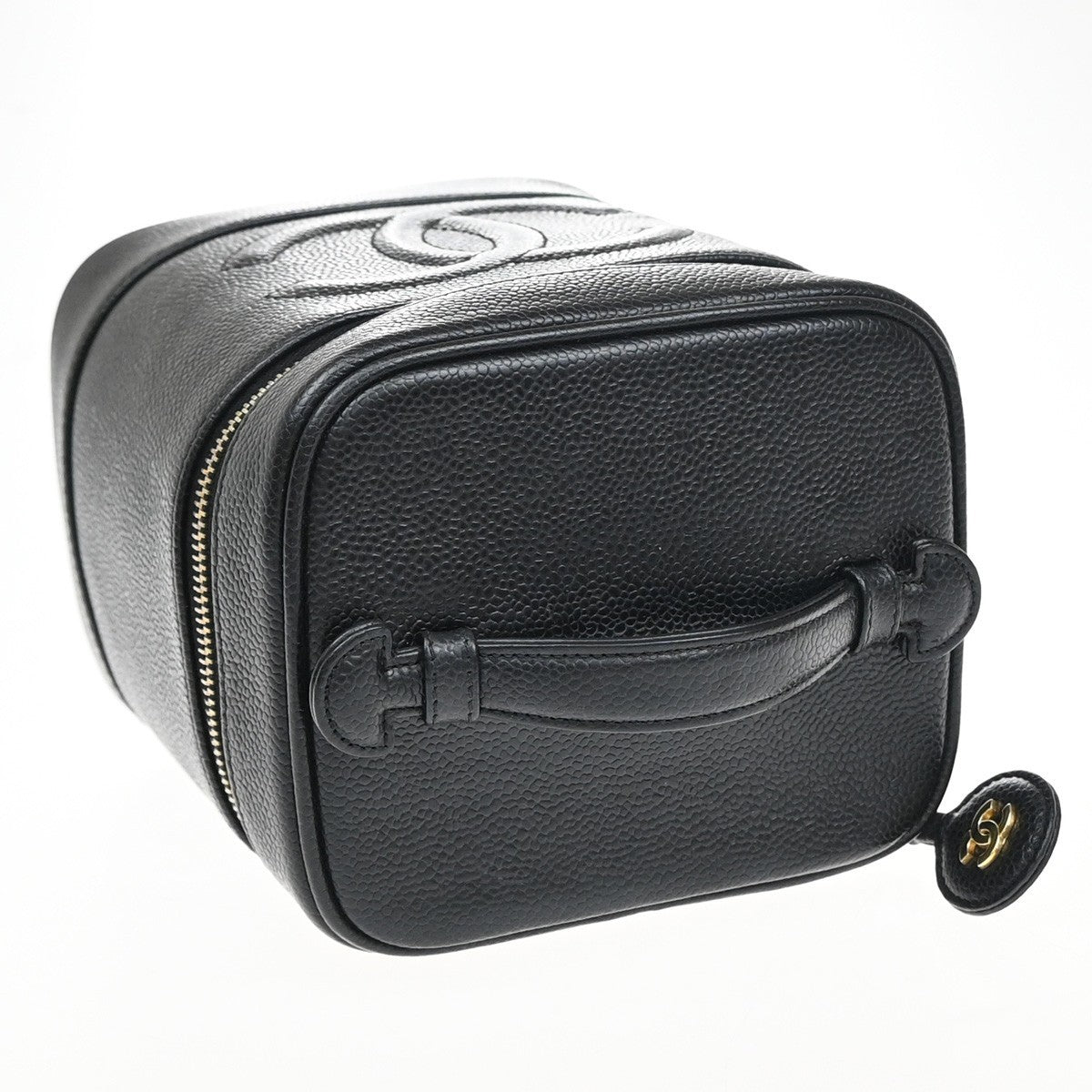 Chanel Vanity pouch Leather, BLACK, LEATHER, Toiletry Case