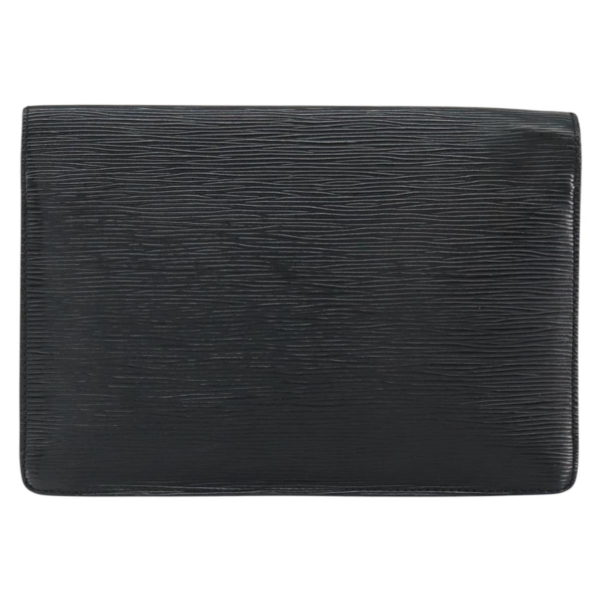 Louis Vuitton Dragonne Pochette Epi Leather, BLACK, LEATHER, Clutche & pouche