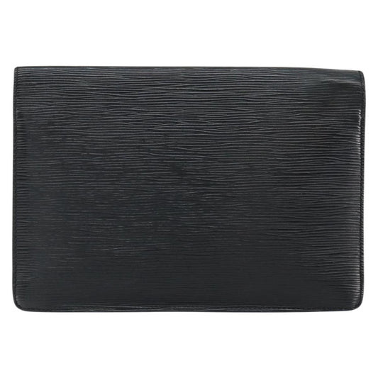 Louis Vuitton Dragonne Pochette Epi Leather, BLACK, LEATHER, Clutche & pouche