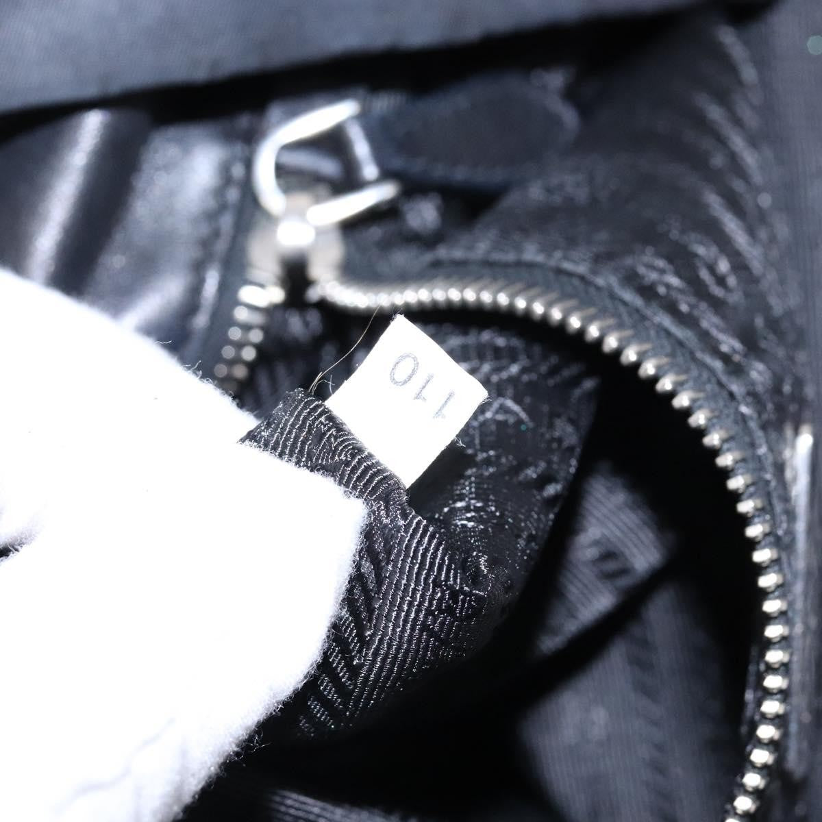 Prada Bow Tote Tessuto with Leather, BLACK, NYLON, Tote bag