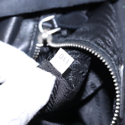 Prada Bow Tote Tessuto with Leather, BLACK, NYLON, Tote bag