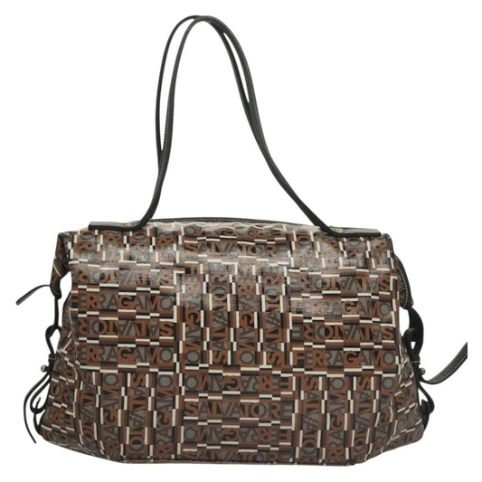 Salvatore Ferragamo Vintage Handbag Canvas, BROWN, CANVAS, Handbag