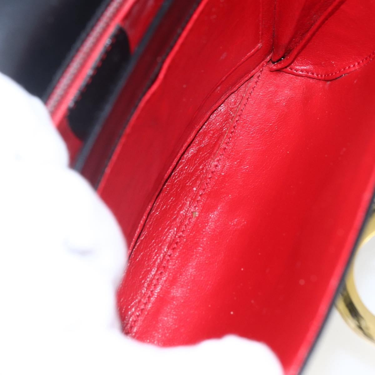 Celine Vintage Circle Logo Crossbody Bag Leather, BLACK, LEATHER, Shoulder bag