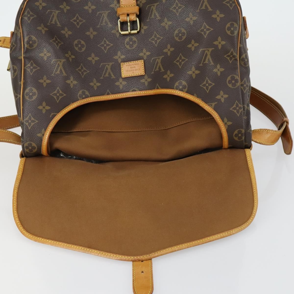 Louis Vuitton Saumur Handbag Monogram Canvas, BROWN, CANVAS, Shoulder bag