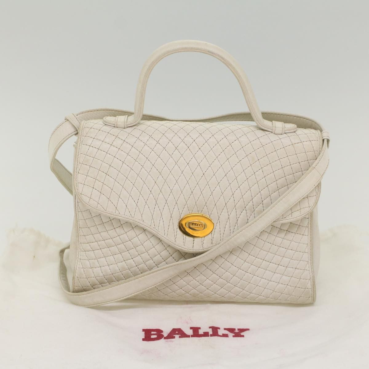 Bally Handbag Leather, WHITE, LEATHER, Handbag