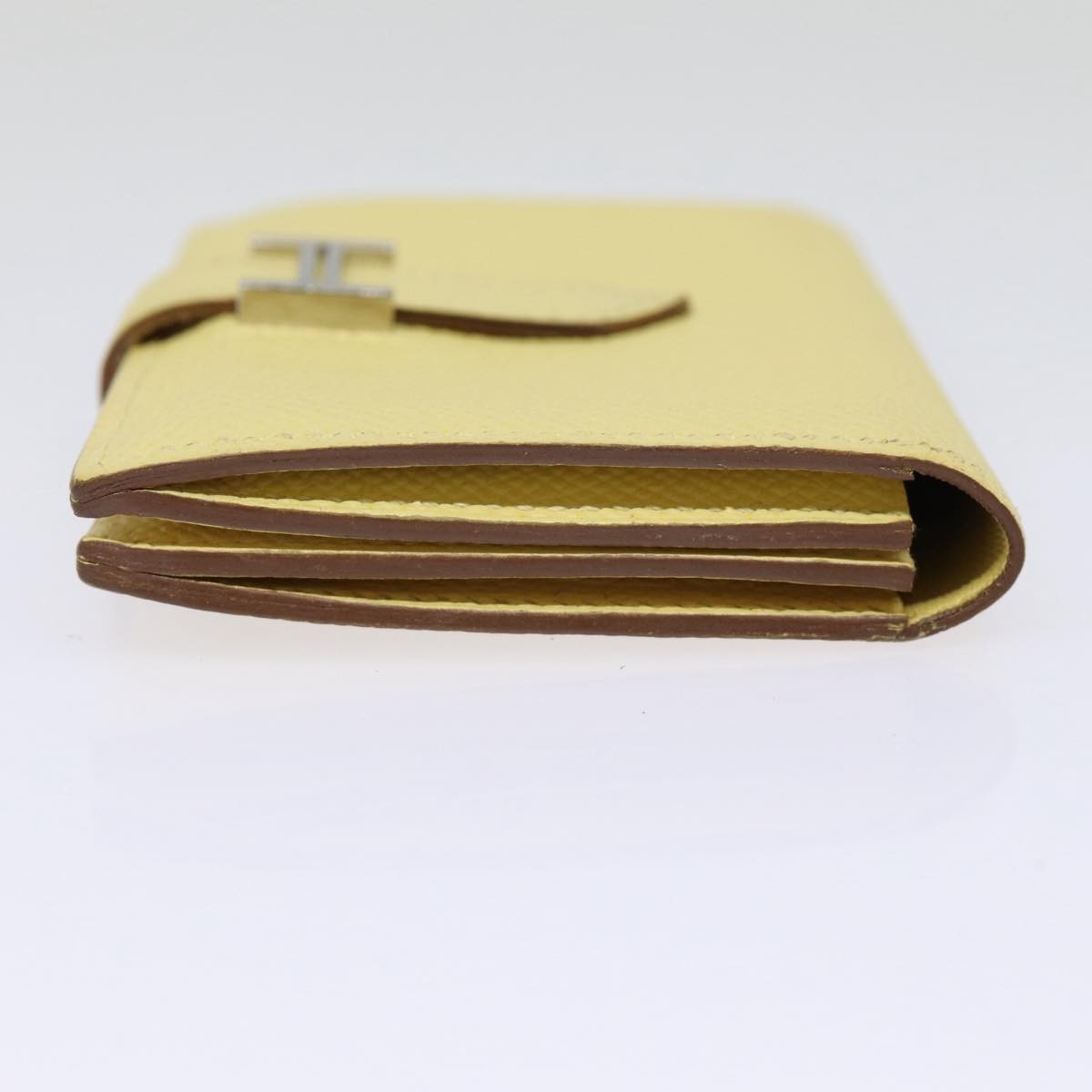 Hermes Bearn Card Case Epsom, YELLOW, LEATHER, Card Holders