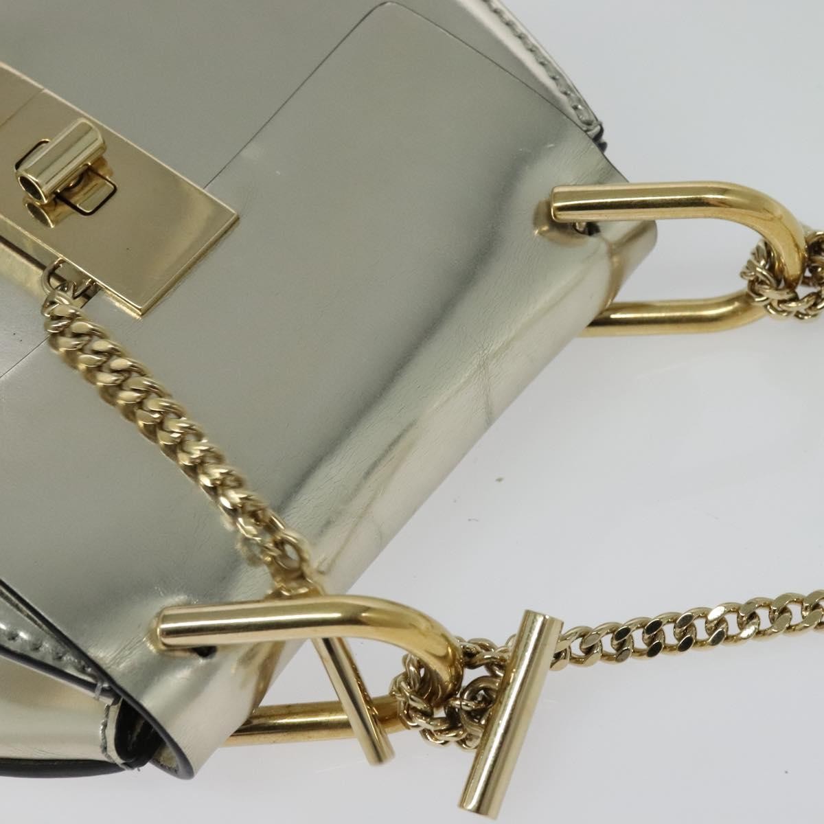 Chloe Drew Shoulder Bag Leather, SILVER, LEATHER, Shoulder bag