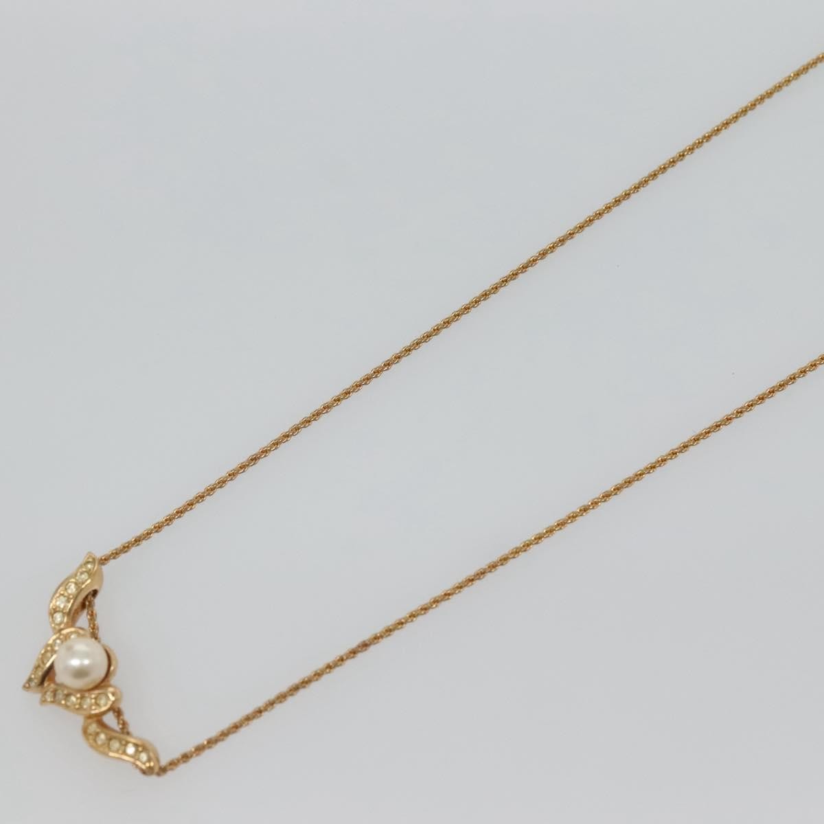 Christian Dior Collar Necklace Metal with Faux Pearls, GOLD, METAL, Necklace