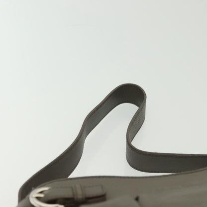 Salvatore Ferragamo Gancini Shoulder Bag Leather, GRAY, LEATHER, Shoulder bag