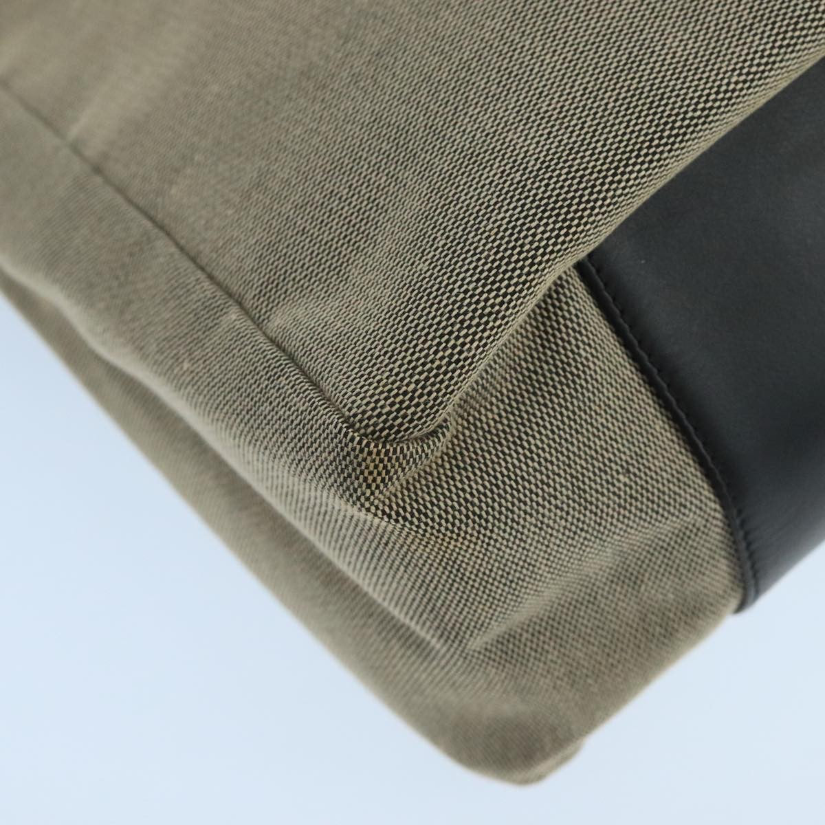 Gucci Vintage Bamboo Handle Tote Canvas, BEIGE, CANVAS, Shoulder bag