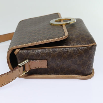 Celine Macadam Shoulder Bag PVC Leather, BROWN, CANVAS, Shoulder bag