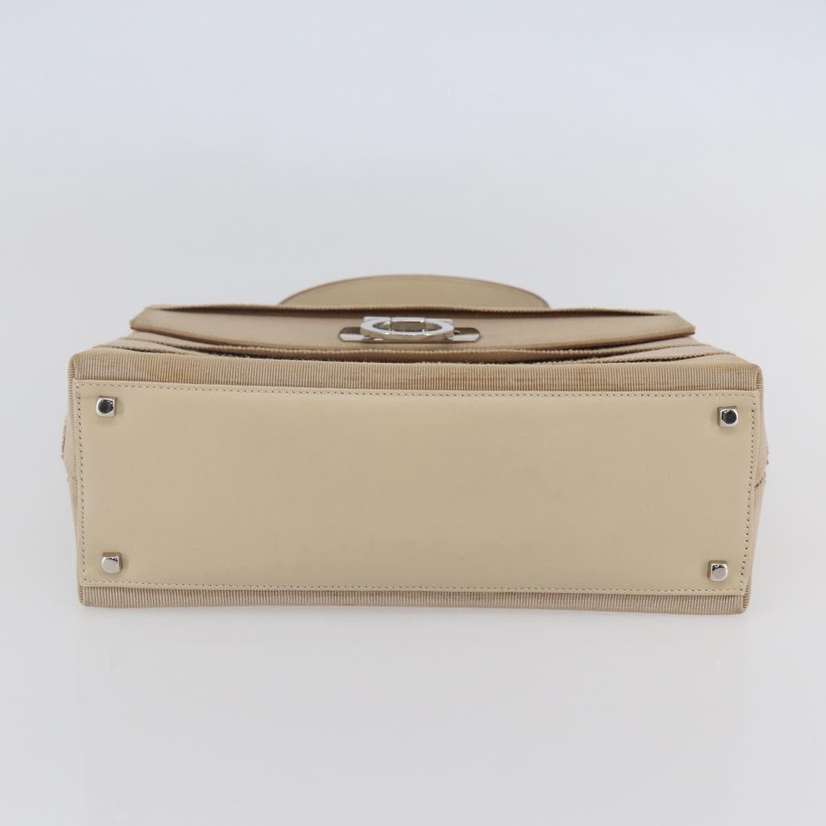 Salvatore Ferragamo Vintage Gancini Cage Top Handle Bag Canvas, BEIGE, CANVAS, Bag