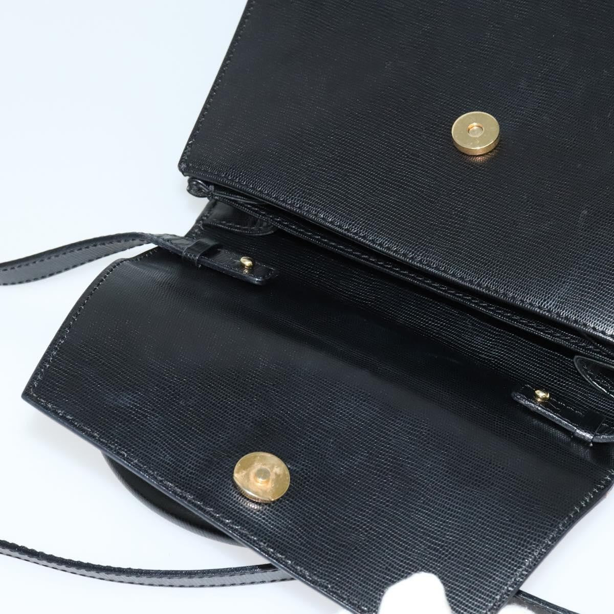 Celine Circle Logo Handbag Leather, BLACK, LEATHER, Handbag