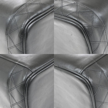 Chanel Vintage Cosmetic Case Leather, BLACK, LEATHER, Handbag