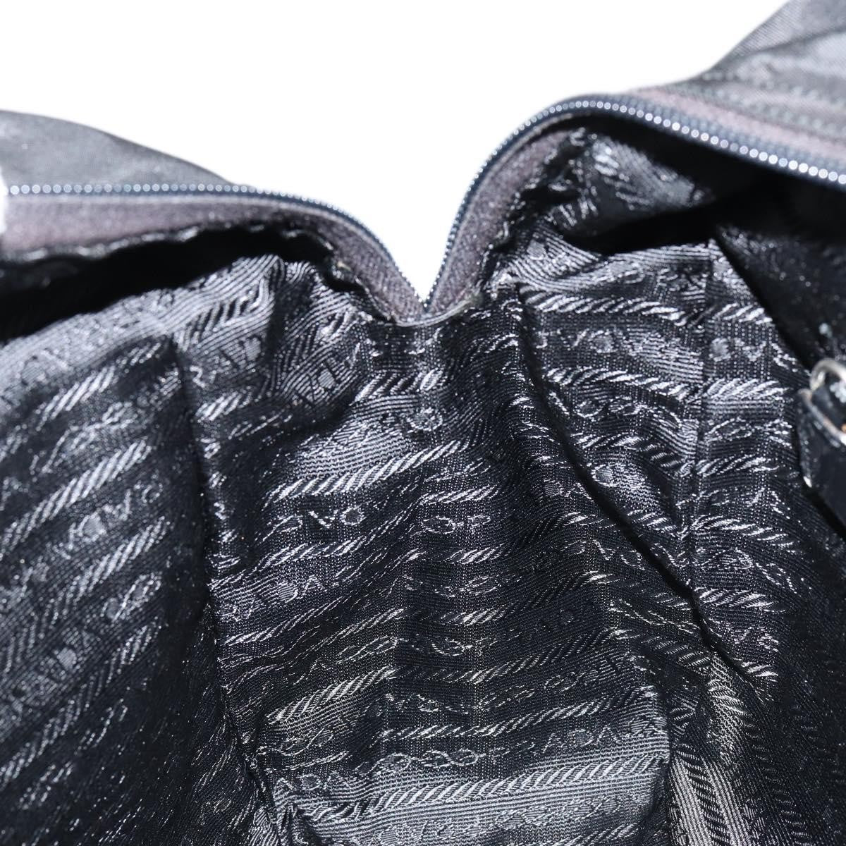 Prada Vintage Zip Handbag Tessuto, BLACK, NYLON, Handbag