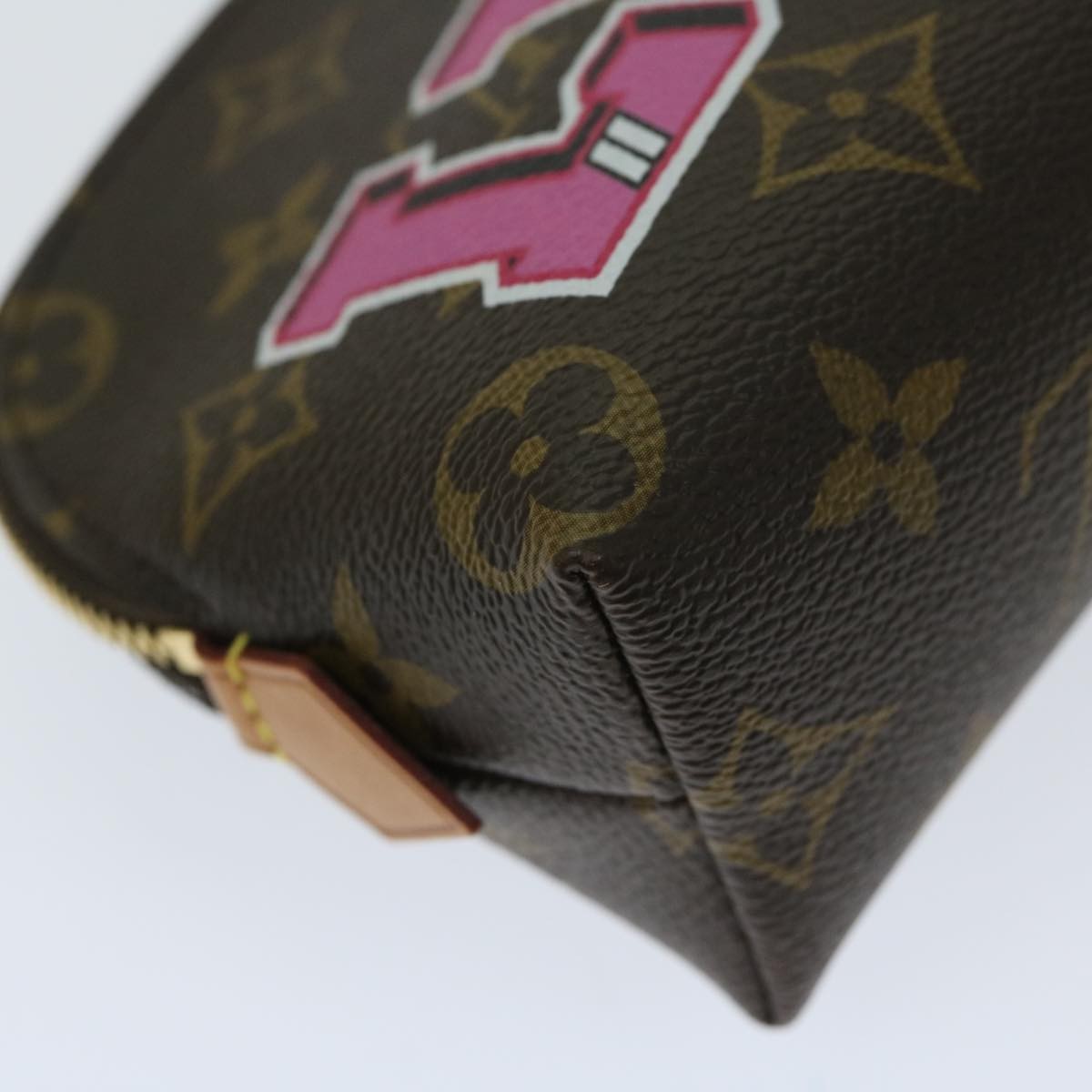 Louis Vuitton Cosmetic Pouch Limited Edition Patches Monogram Canvas, BROWN, CANVAS, Toiletry Case
