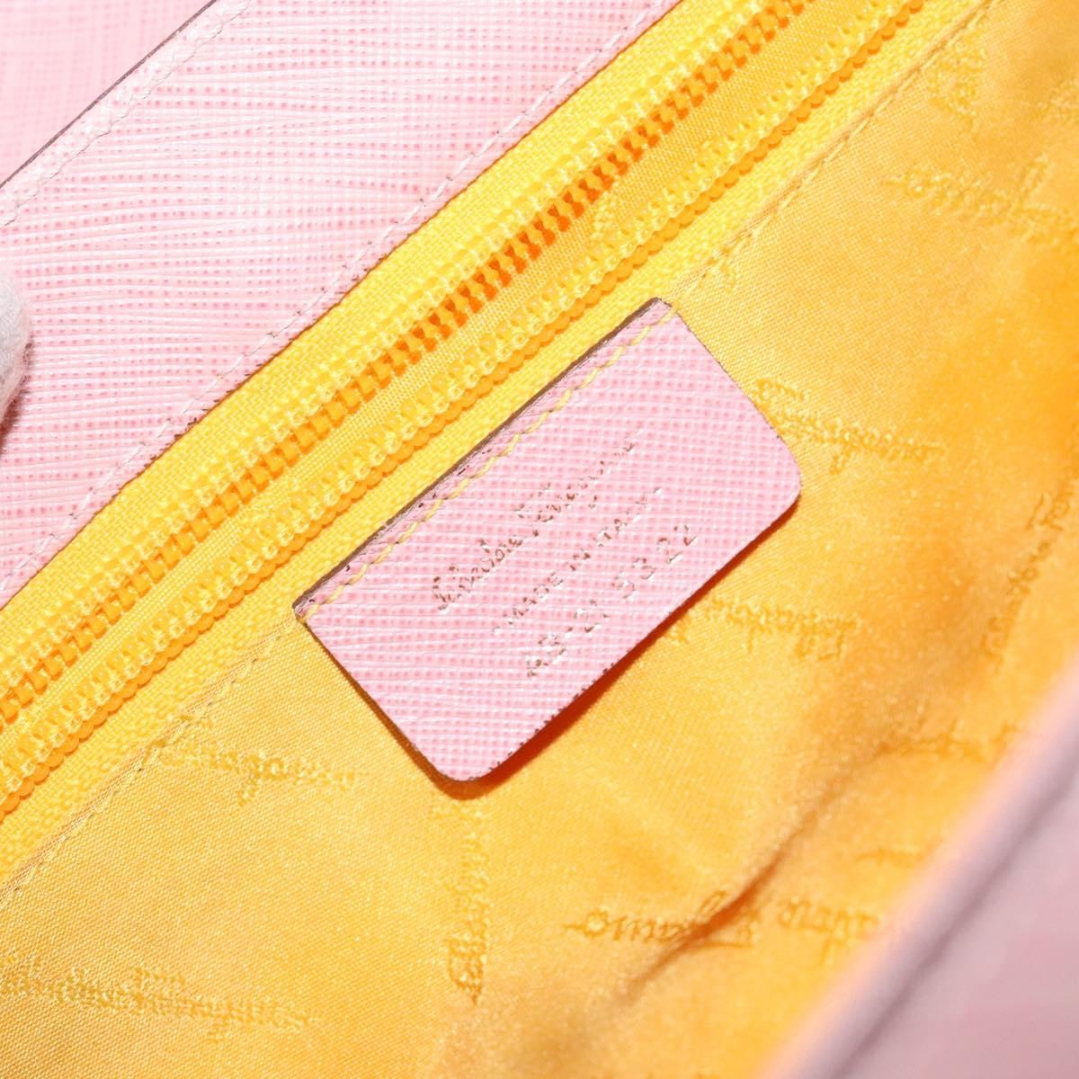 Salvatore Ferragamo Gancini handbag Leather, PINK, LEATHER, Handbag