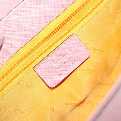 Salvatore Ferragamo Gancini handbag Leather, PINK, LEATHER, Handbag