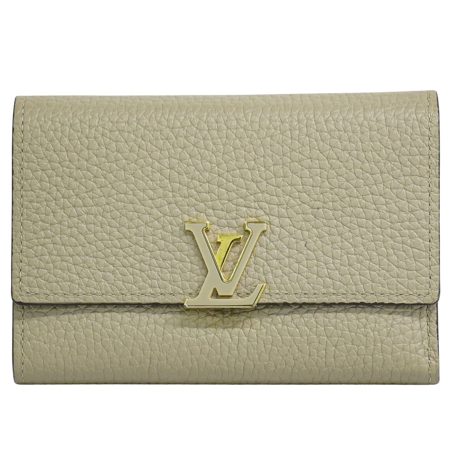 Louis Vuitton Capucines Compact wallet Leather, BEIGE, LEATHER, Wallets