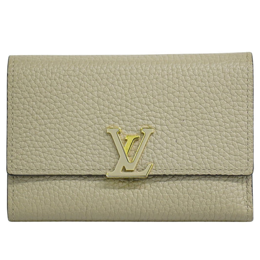 Louis Vuitton Capucines Compact wallet Leather, BEIGE, LEATHER, Wallets
