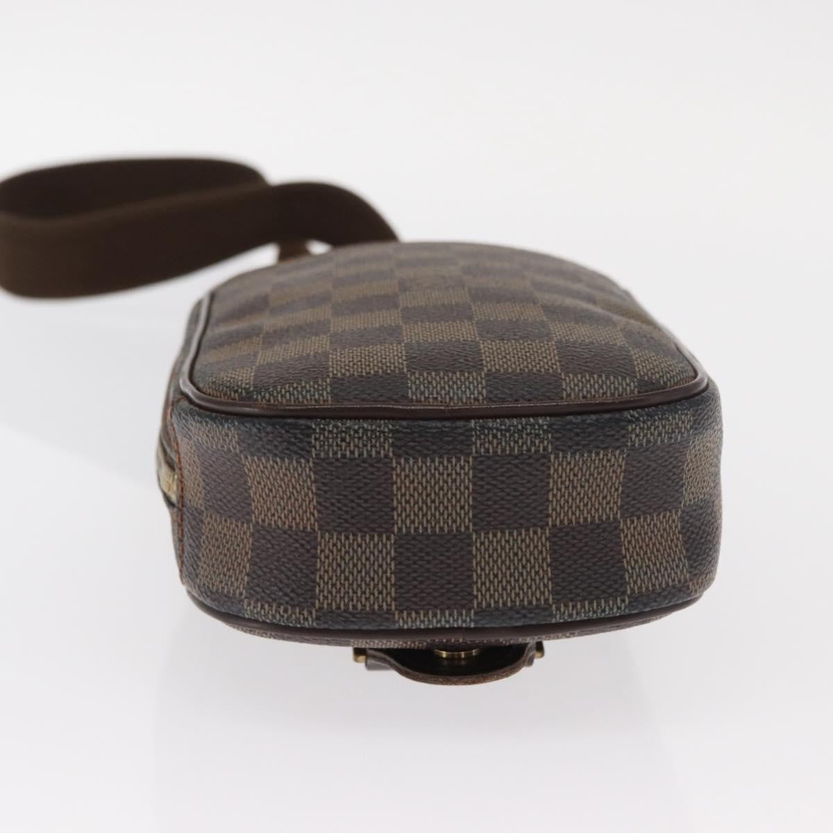 Louis Vuitton Pochette Gange Damier, BROWN, CANVAS, Clutche & pouche