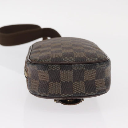 Louis Vuitton Pochette Gange Damier, BROWN, CANVAS, Clutche & pouche