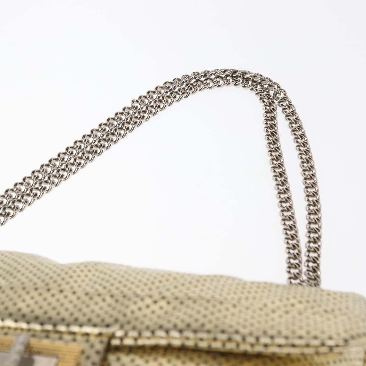 Chanel Drill Flap Bag Perforated Leather, GOLD, LEATHER, Handbag