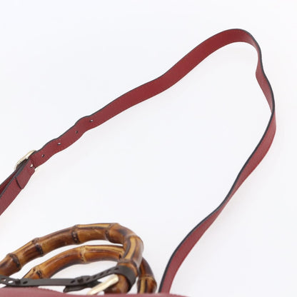 Gucci Bamboo Shopper Tote Leather, RED, LEATHER, Tote bag