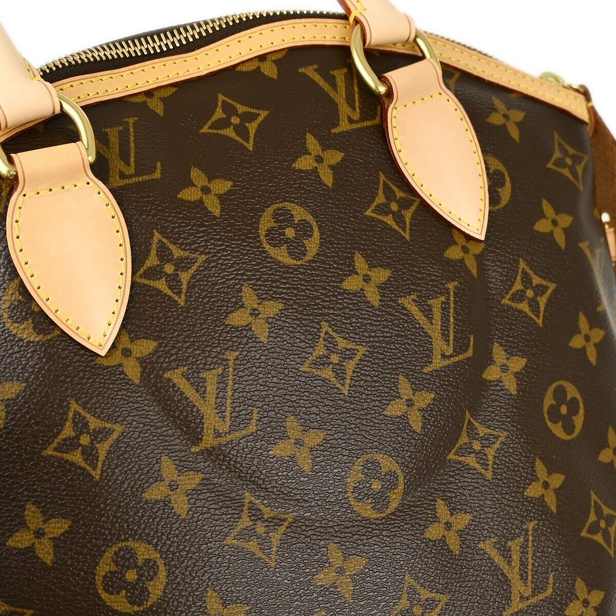 Louis Vuitton Lockit Handbag Monogram Canvas, BROWN, CANVAS, Handbag