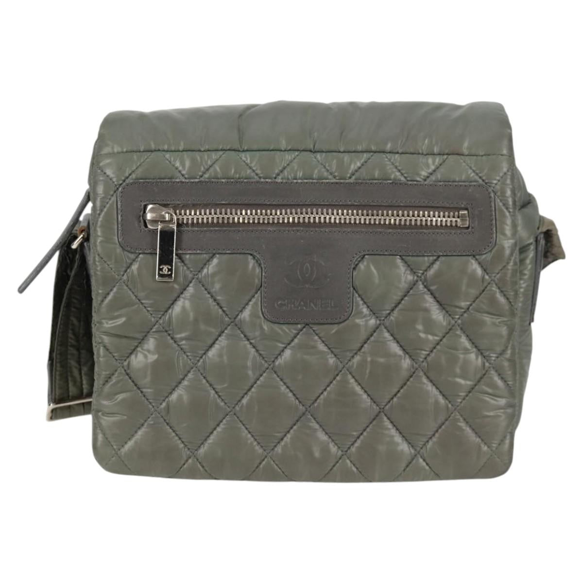 Chanel Coco Cocoon Messenger Bag Quilted Nylon, KHAKI, NYLON, Crossbody bag