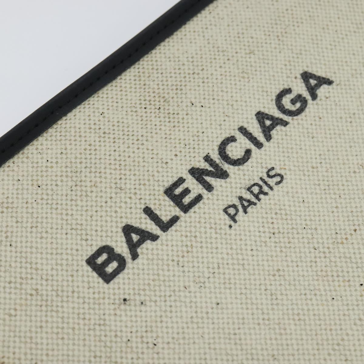Balenciaga Navy Pochette Canvas and Leather, BEIGE, CANVAS, Shoulder bag