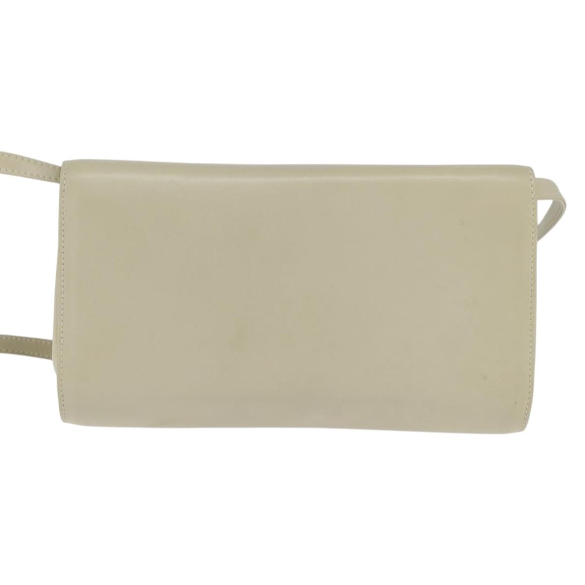 Celine Flap Shoulder Bag Leather, BEIGE, LEATHER, Shoulder bag
