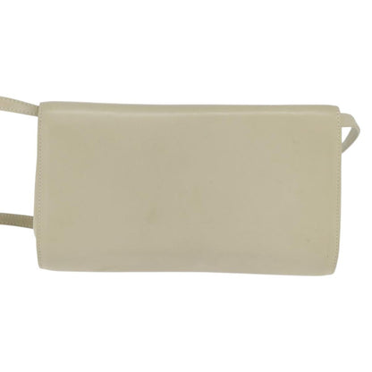 Celine Flap Shoulder Bag Leather, BEIGE, LEATHER, Shoulder bag