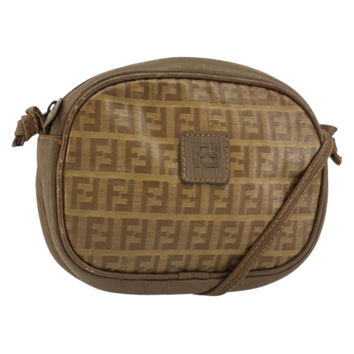 Fendi Zucchino Canvas, BEIGE, CANVAS, Shoulder bag