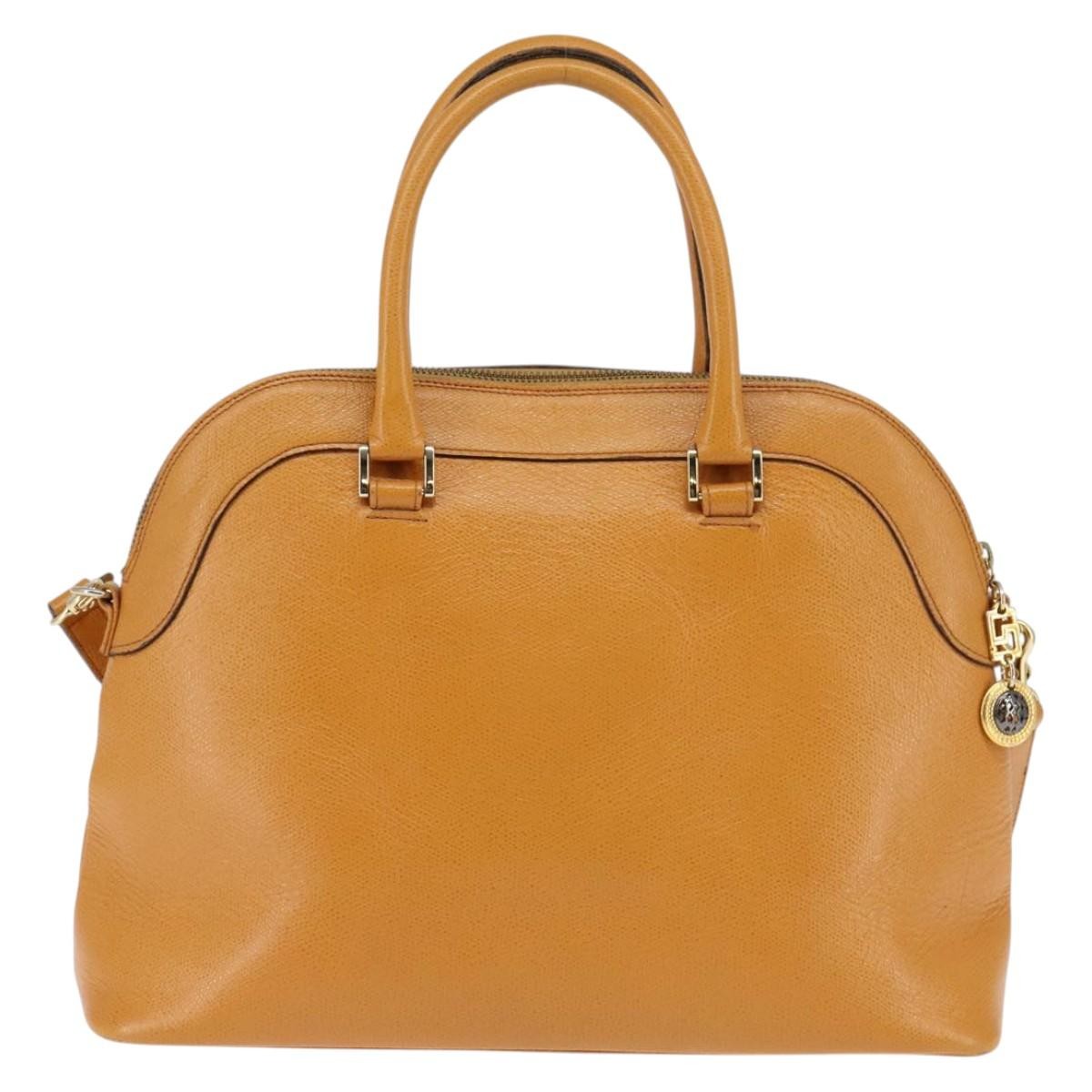 Versace Vintage Sun Zip Satchel Embossed Leather, BEIGE, LEATHER, Handbag