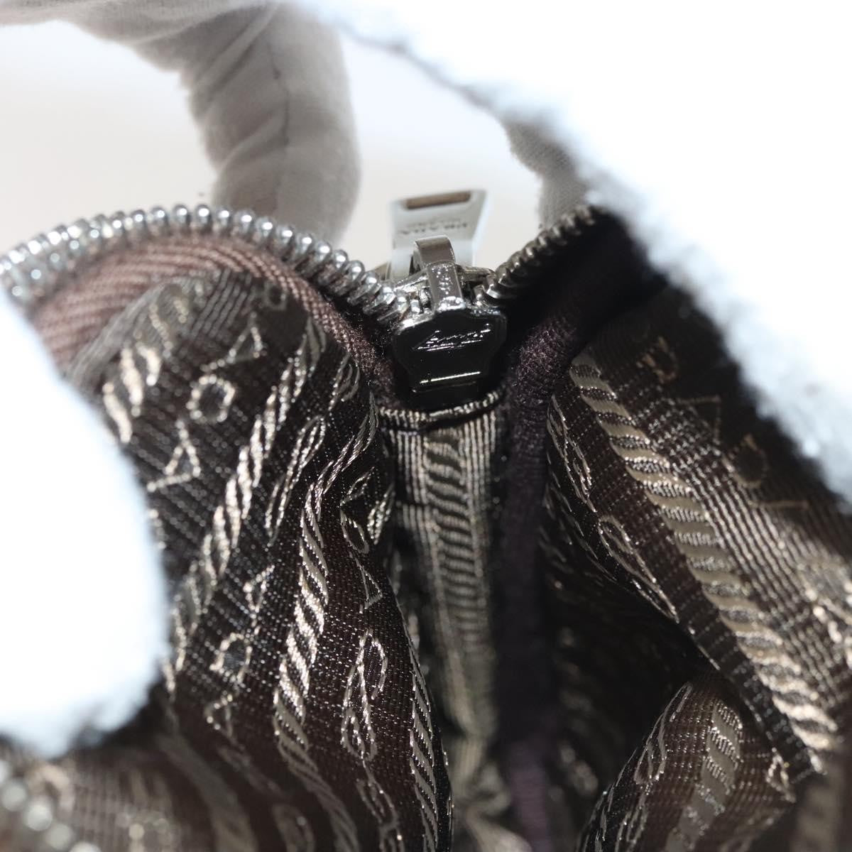 Prada Baguette Shoulder Bag Quilted Tessuto with Leather, BROWN, NYLON, Shoulder bag