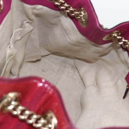 Gucci Soho Chain Strap Shoulder Bag Patent, RED, LEATHER, Shoulder bag
