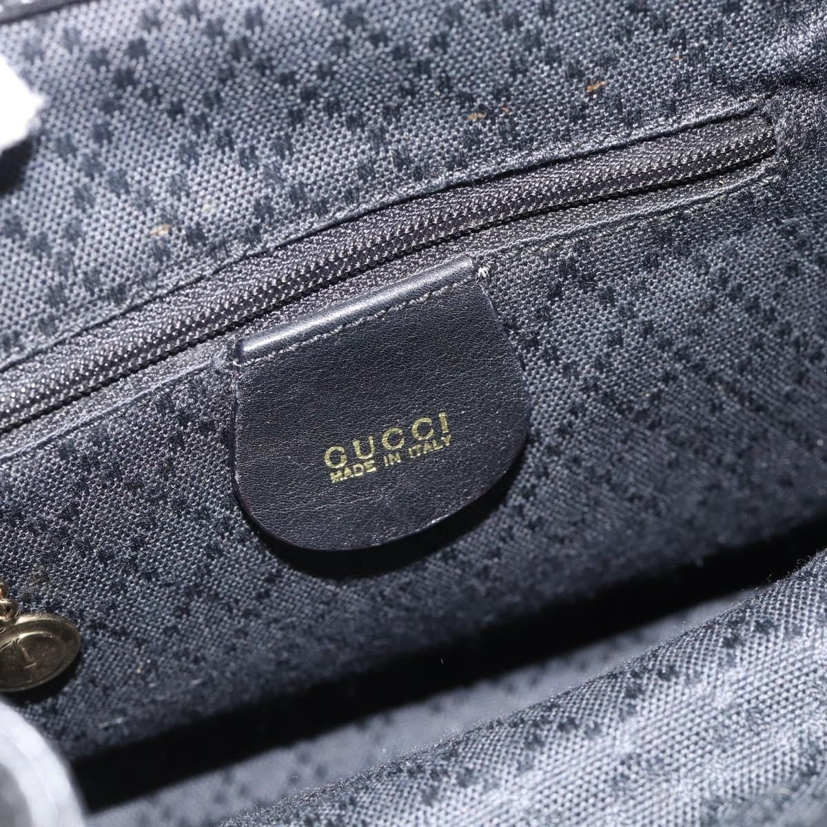 Gucci Vintage Bamboo Backpack Leather, Black, Leather, Backpack