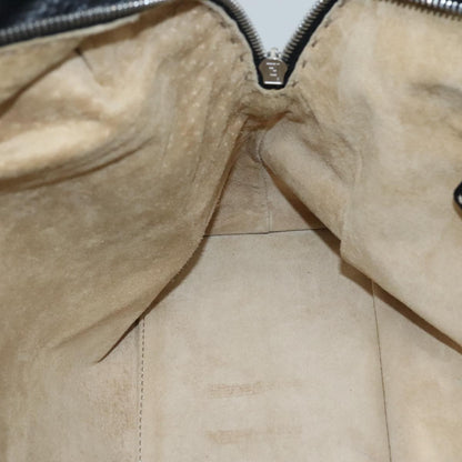 Fendi Selleria Handle Bag Embossed Leather, BLACK, LEATHER, Handbag